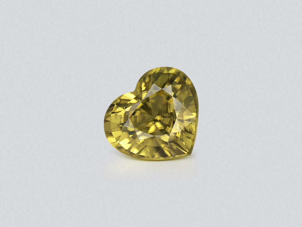 Zircon Vivid greenish yellow heart shape 3.06 carats, Sri Lanka Image №1