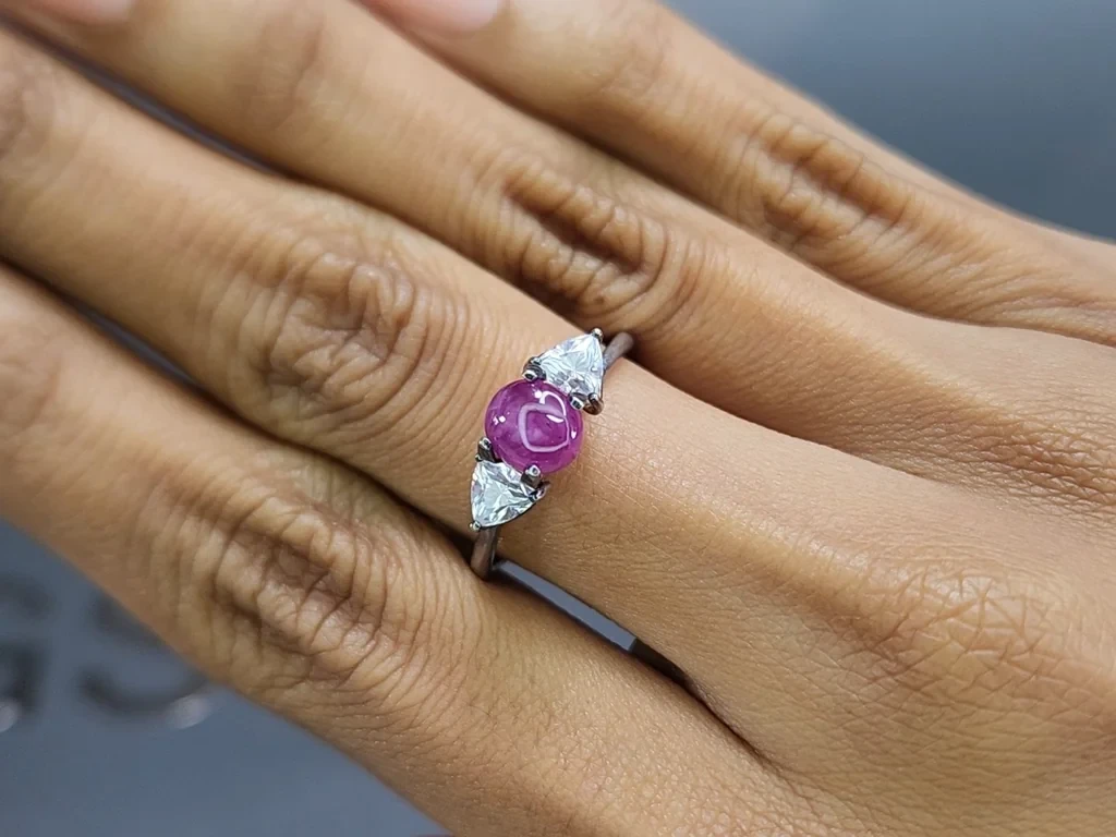 Unheated star ruby cabochon cut 2.05 carats, Mozambique Image №9
