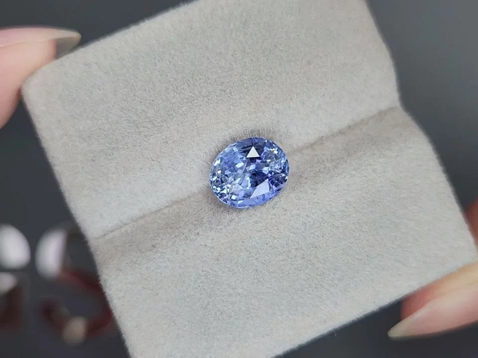 Pastel blue sapphire in oval cut 3.63 carats, Sri Lanka Image №4