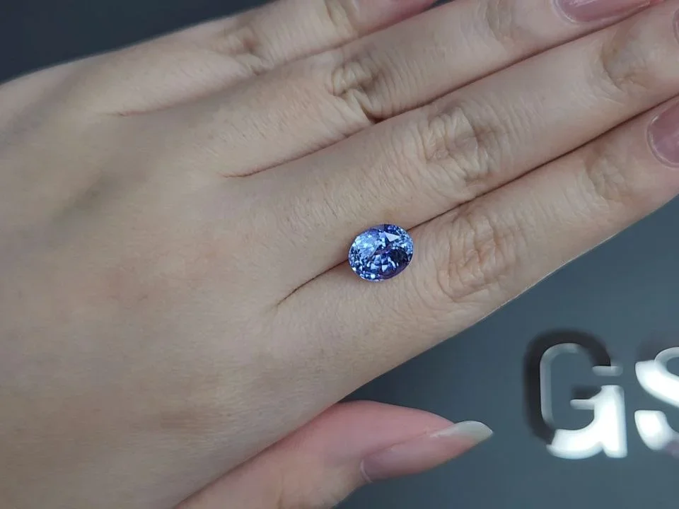 Pastel blue sapphire in oval cut 3.63 carats, Sri Lanka Image №2