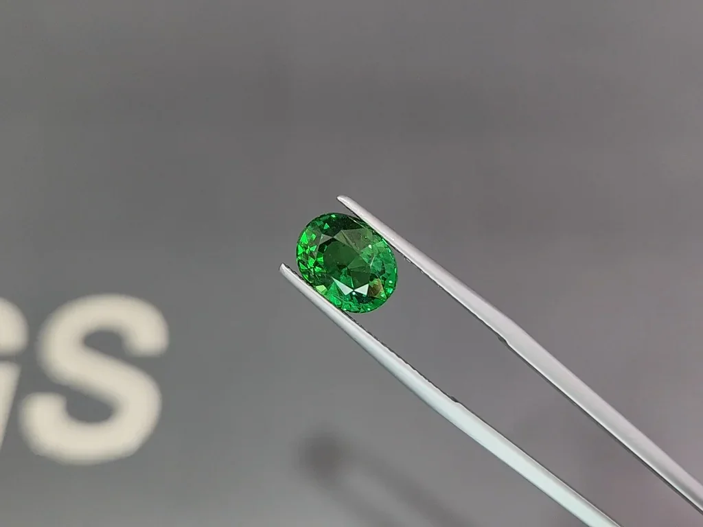 Garnet tsavorite Vivid Green oval cut 4.05 carats, Tanzania Image №3