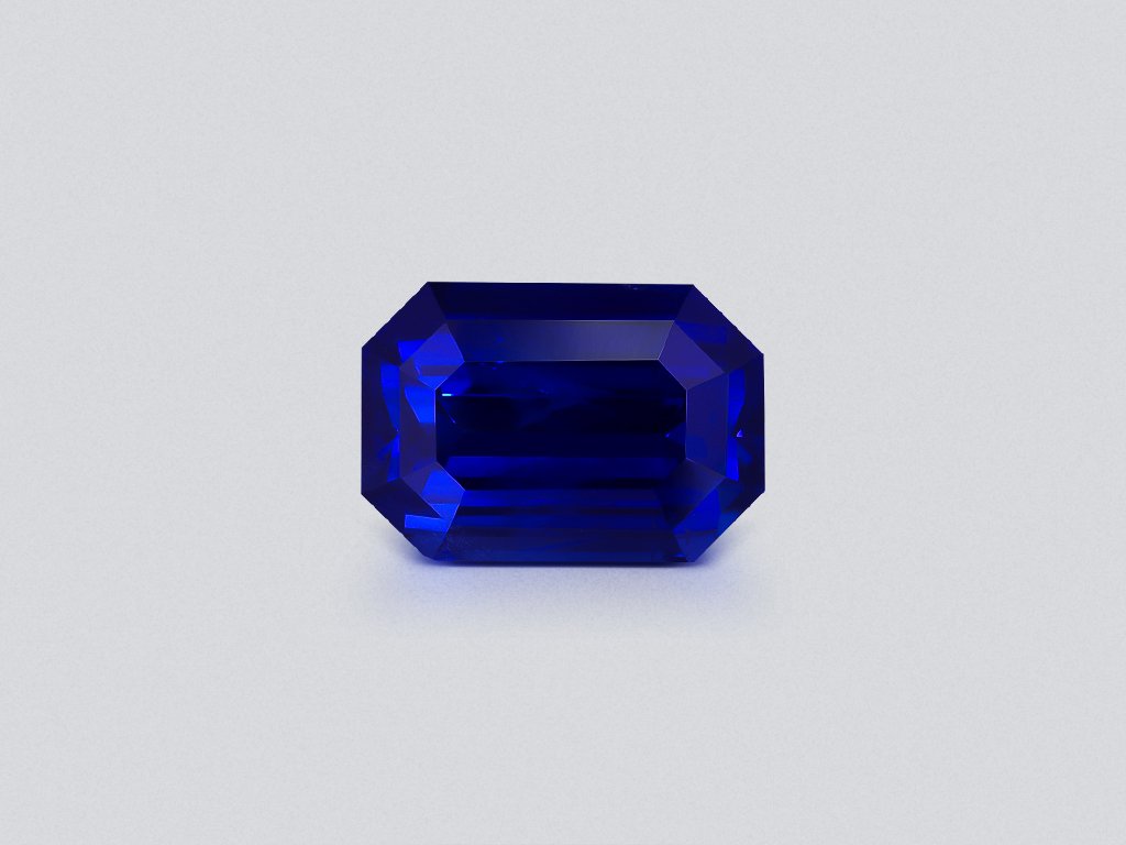 Investment unheated Royal Blue sapphire in octagon cut 15.20 carats, Burma (SSEF, GRS, GIA) Image №1