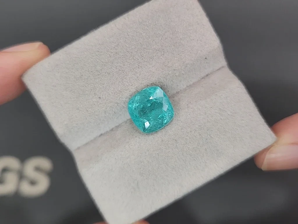 Tourmaline Paraiba cushion cut 3.69 carats, Africa Image №4