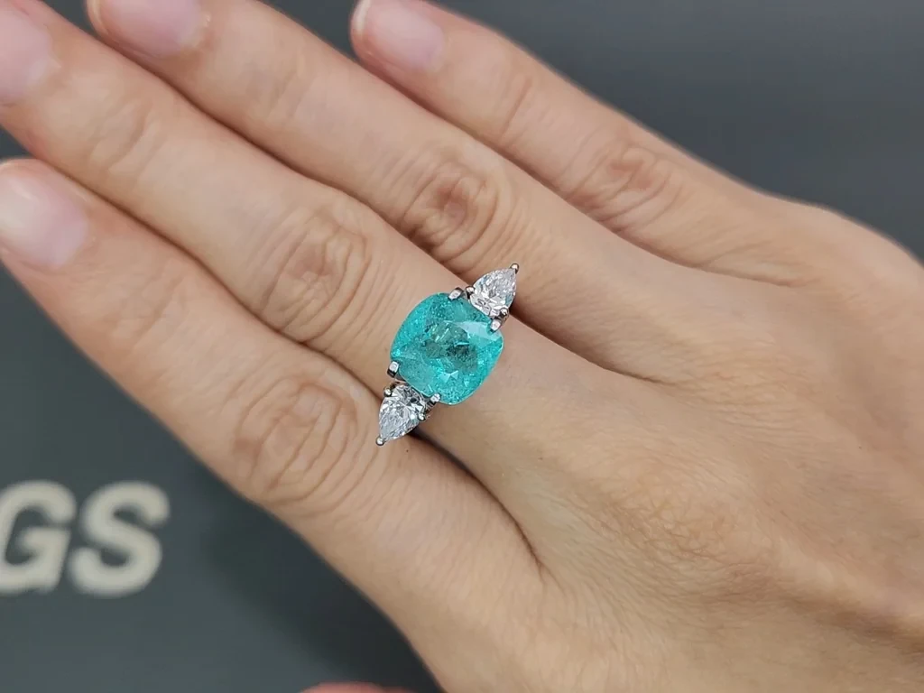 Tourmaline Paraiba cushion cut 3.69 carats, Africa Image №5