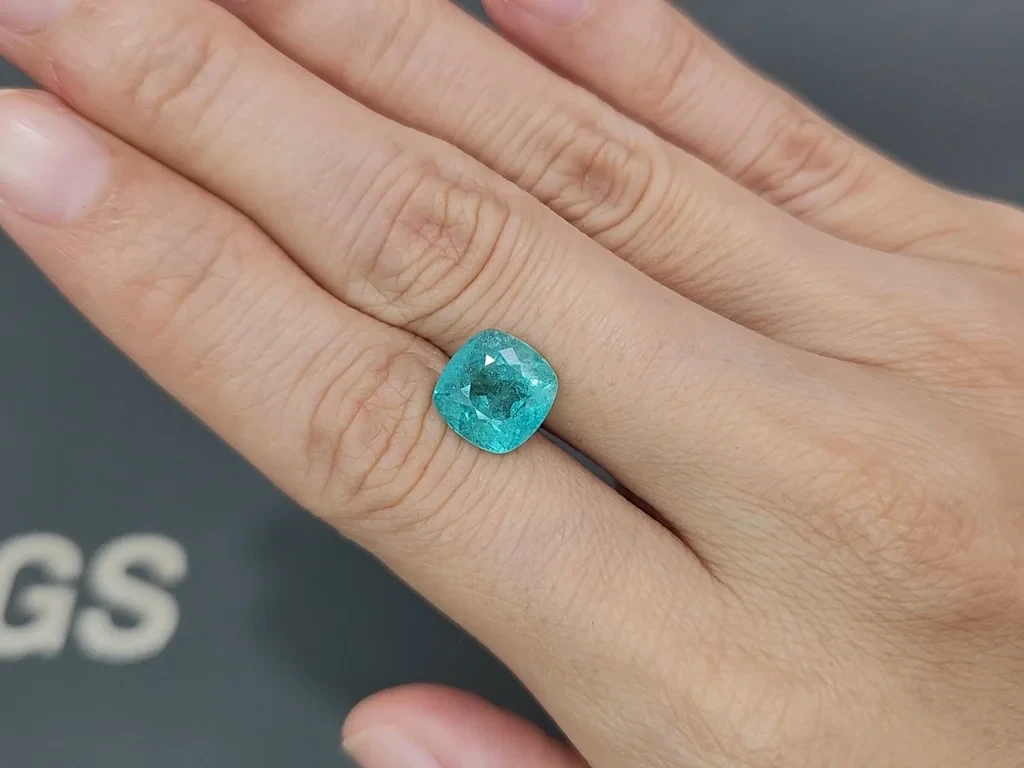 Tourmaline Paraiba cushion cut 3.69 carats, Africa Image №2