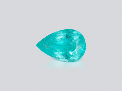 Neon Paraiba tourmaline greenish blue pear cut 4.04 carats, Mozambique photo