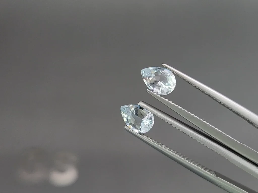 Set of aquamarines  pear cut 2.10 carats, Madagascar Image №3
