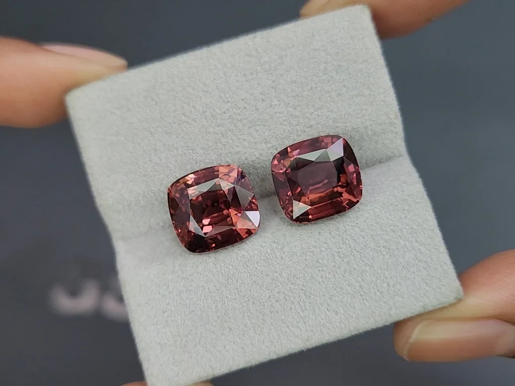 Pair of brown zircons cushion cut 17.48 carats, Tanzania Image №4