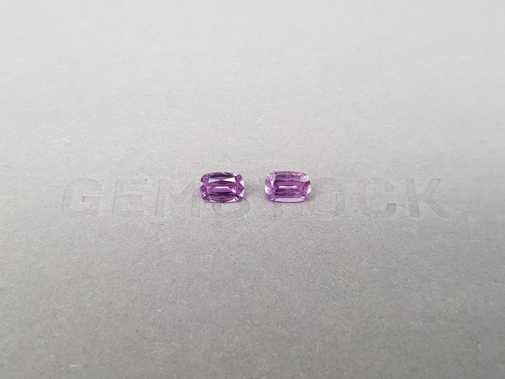 Pair pink of unheated  sapphires cushion cut 1.20 ct, Madagascar Image №1