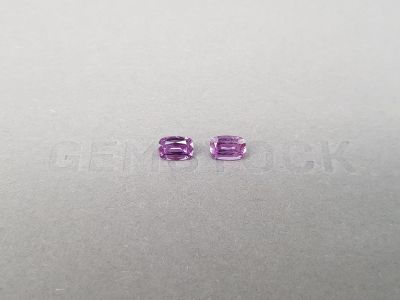 Pair pink of unheated  sapphires cushion cut 1.20 ct, Madagascar photo