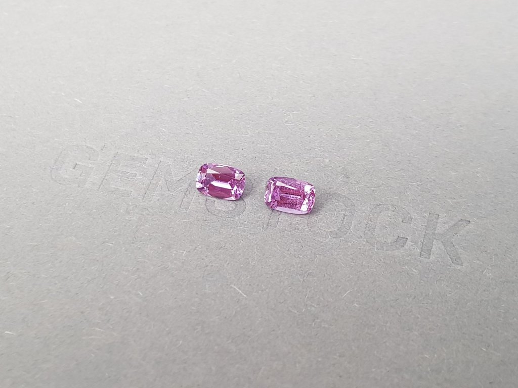 Pair pink of unheated  sapphires cushion cut 1.20 ct, Madagascar Image №3