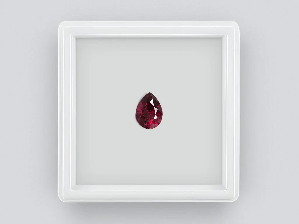 Pear cut rhodolite garnet 2.32 ct, Tanzania Image №1