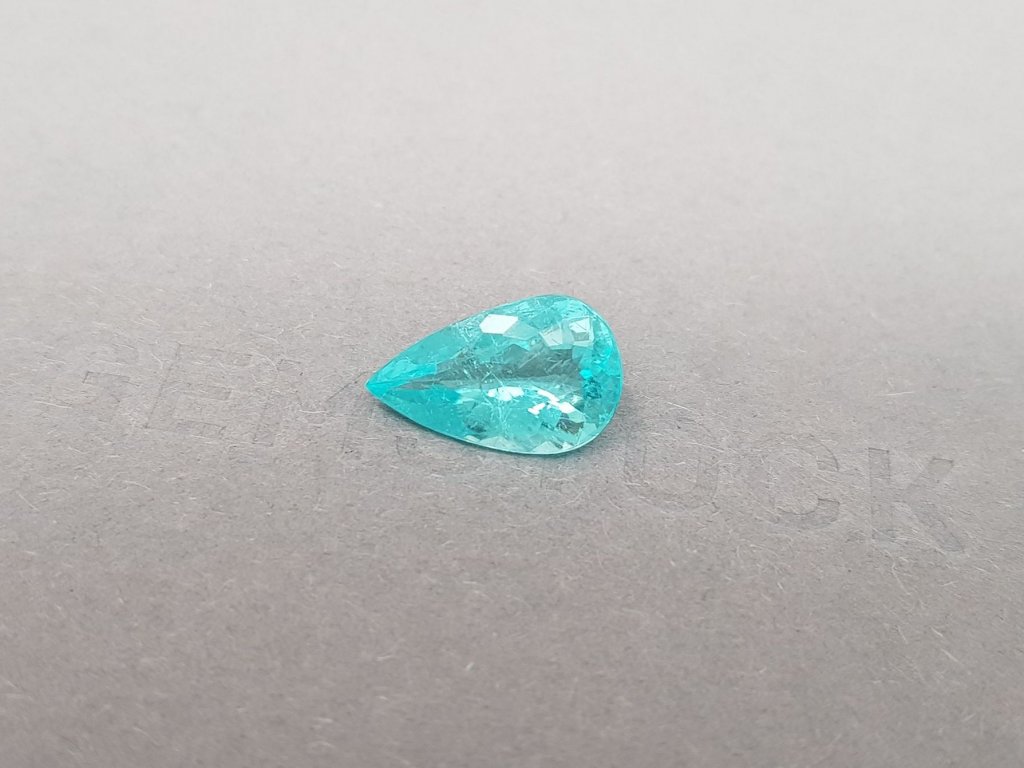Neon blue Paraiba tourmaline 3.58 ct in pear shape, Mozambique Image №3