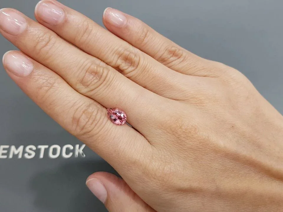 Orange-pink pear-cut tourmaline 1.51 carats Image №2