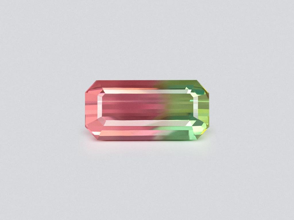 Bi-color pink-green watermelon tourmaline in octagon cut 4.53 carats, Africa Image №1