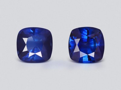 Pair of Royal Blue sapphires in cushion cut 1.71 carats, Sri Lanka photo