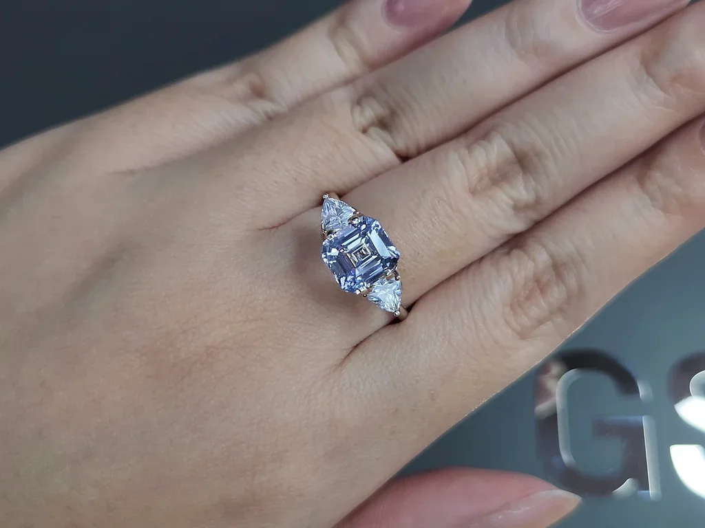 Pastel Blue sapphire in octagon cut 4.01 carats, Sri Lanka  Image №5