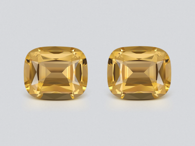 Pair of yellow citrines precision cushion cut 35.31 carats, Africa photo