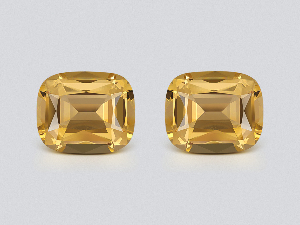 Pair of Yellow Cushion Cut Precision Crushed Stones 35.00-38.00ct, Africa Image №1