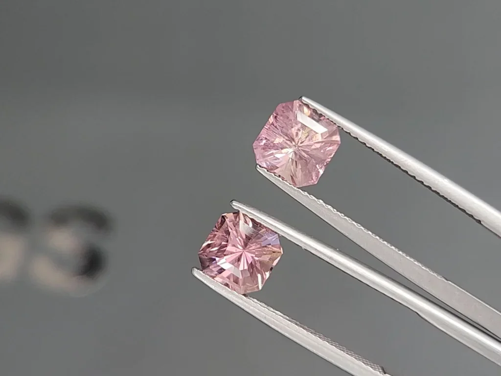 Pair of pink tourmalines radiant cut 3.68 carats, Africa Image №3