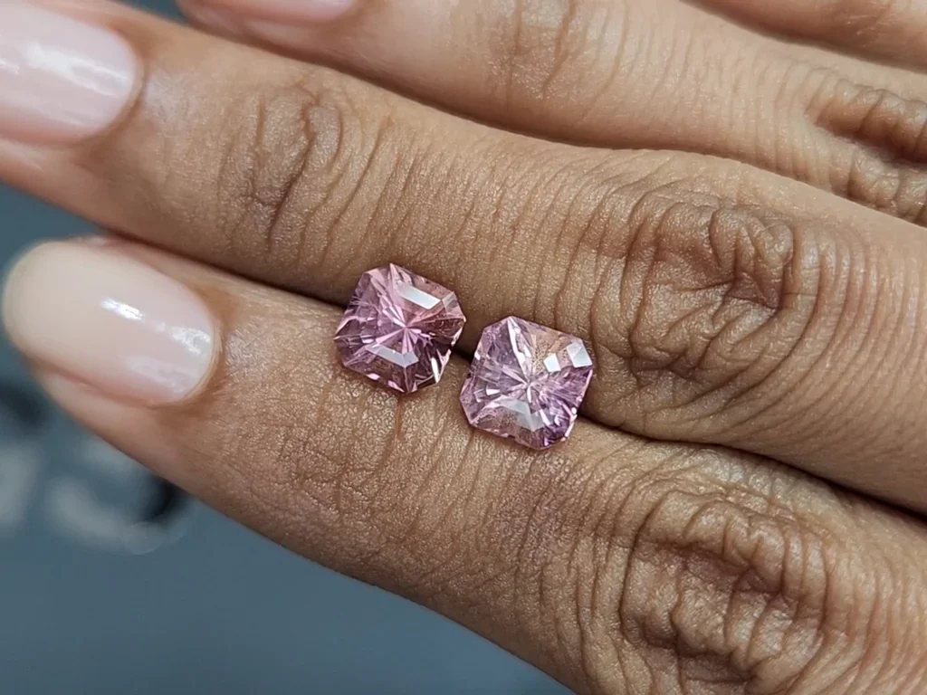 Pair of pink tourmalines radiant cut 3.68 carats, Africa Image №2