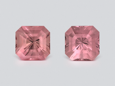 Pair of pink tourmalines radiant cut 3.68 carats, Africa photo