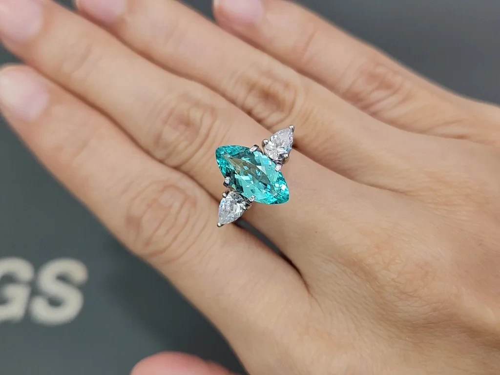 Neon blue tourmaline Paraiba marquise cut 2.20 carats, Africa Image №5