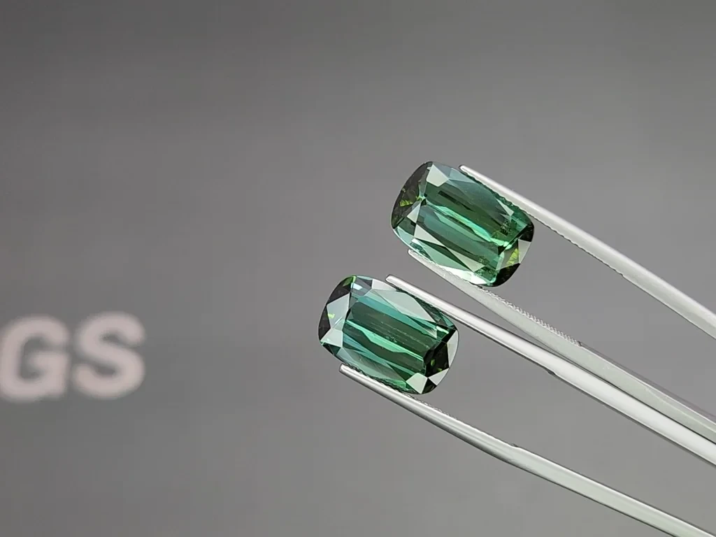 Set of green tourmalines cushion cut 25.55 carats, Africa Image №4