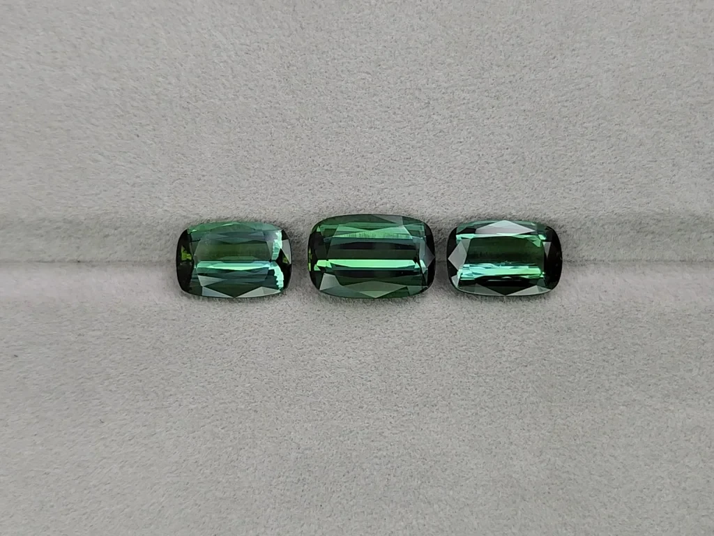 Set of green tourmalines cushion cut 25.55 carats, Africa Image №5