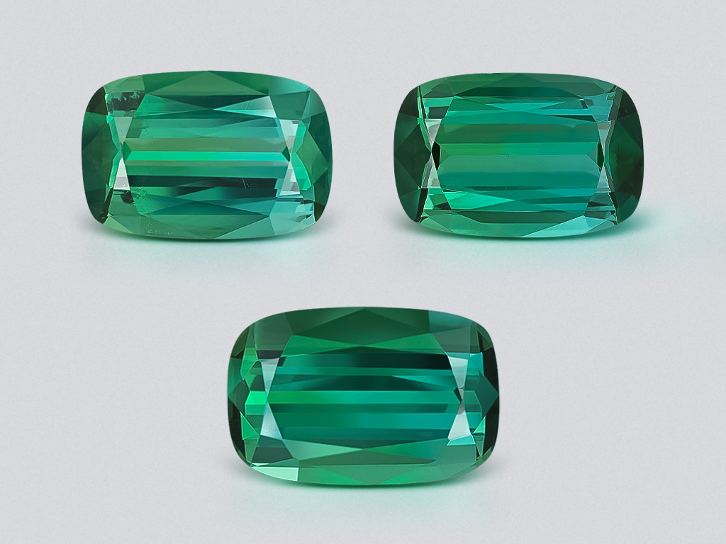 Set of green tourmalines cushion cut 25.55 carats, Africa Image №1