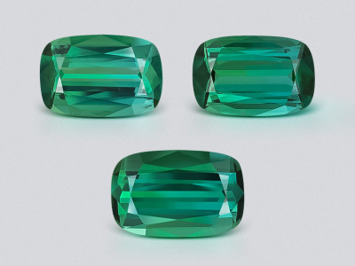 Set of green tourmalines cushion cut 25.55 carats, Africa photo