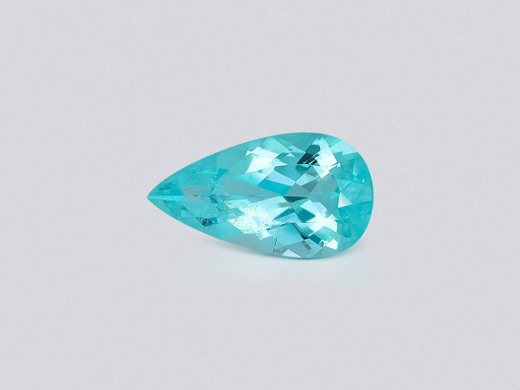 Neon Paraiba tourmaline greenish blue pear cut 2.12 carats, Mozambique Image №1