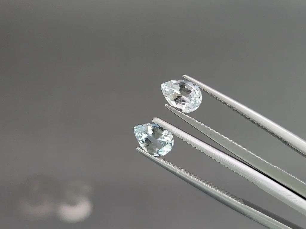 Set of aquamarines pear cut 2.04 carats, Madagascar Image №4
