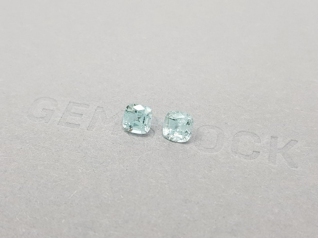 Pair of cushion cut blue tourmalines 1.34 ct Image №2