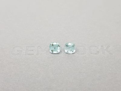 Pair of cushion cut blue tourmalines 1.34 ct photo