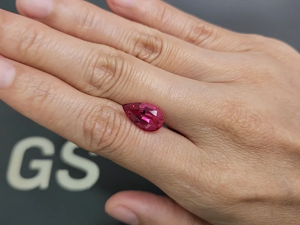 Spinel Mahenge Vivid Pink pear cut 4.50 carats, Tanzania Image №2