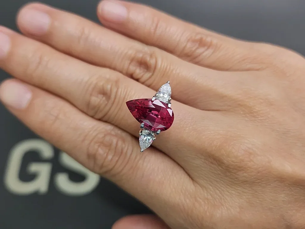 Spinel Mahenge Vivid Pink pear cut 4.50 carats, Tanzania Image №5