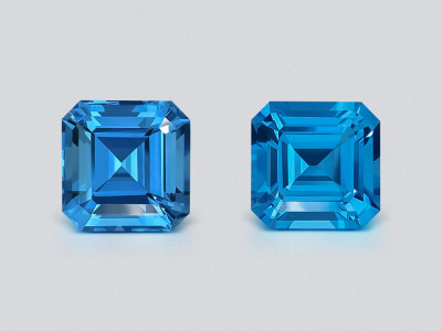 Pair of topaz Swiss Blue octagon cut 30.31 carats, Brazil photo