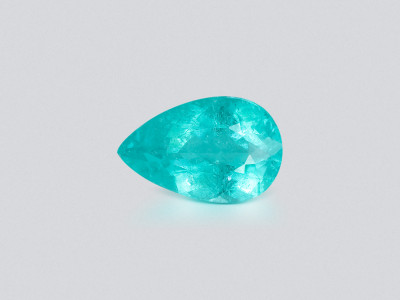 Neon Paraiba tourmaline greenish blue pear cut 3.58 carats, Mozambique photo