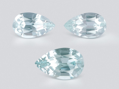 Set of aquamarines pear cut 1.81 carats, Madagascar photo