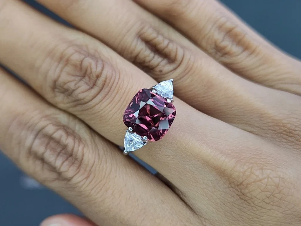 Purple zircon cushion cut 6.81 carats, Tanzania Image №5