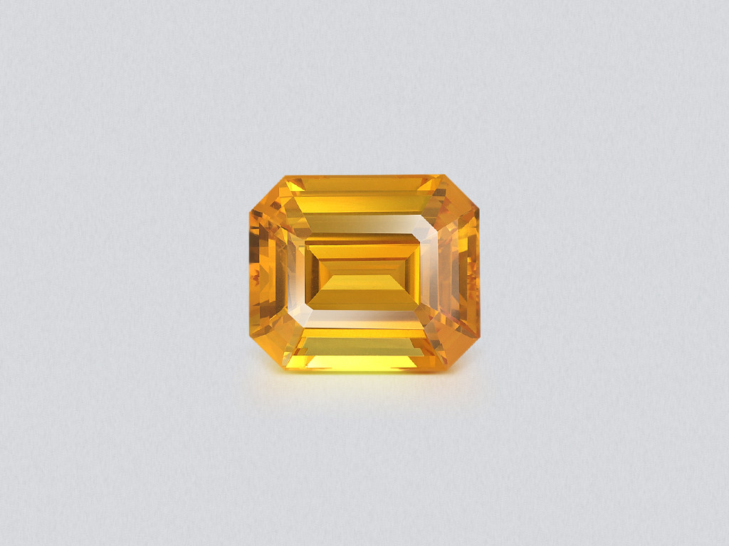 Sapphire orange yellow emerald cut 7.08 carats, Sri Lanka Image №1