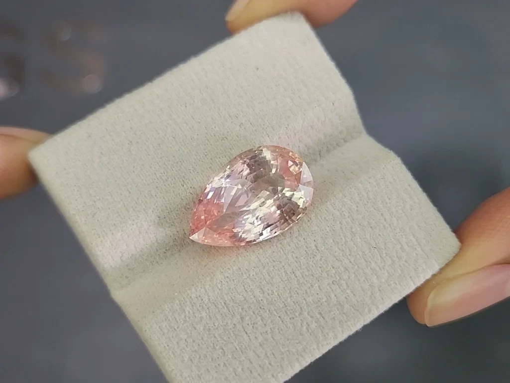 Unheated sapphire Padparadscha pear shape 11.62 carats, Sri Lanka Image №4