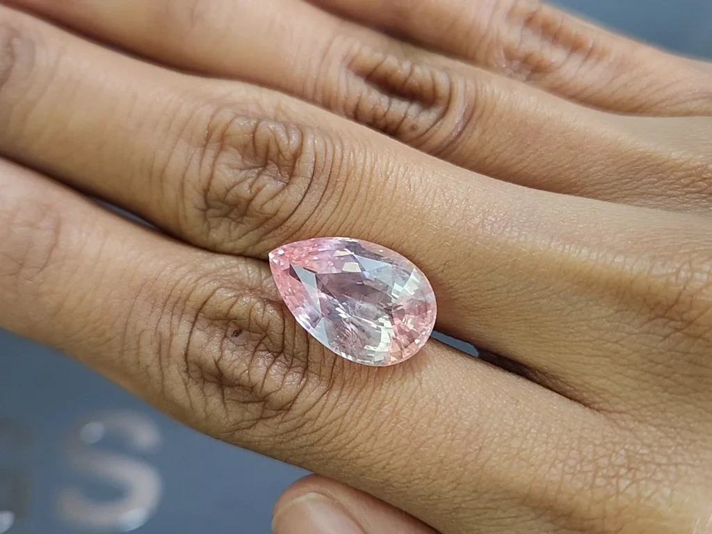 Unheated sapphire Padparadscha pear shape 11.62 carats, Sri Lanka Image №2