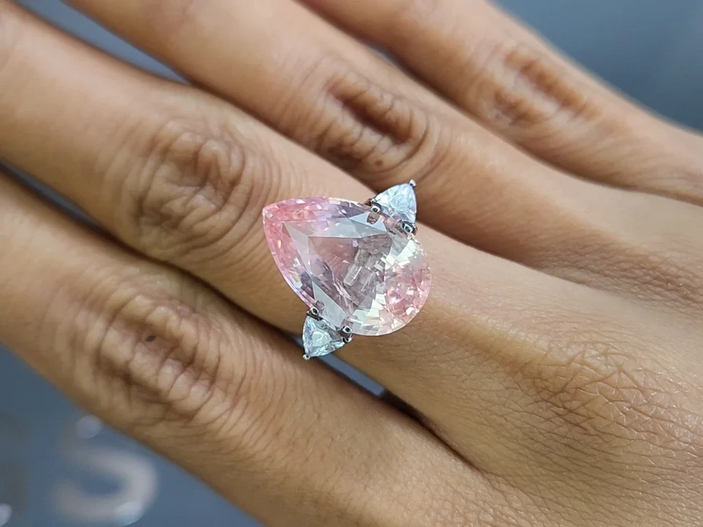 Unheated sapphire Padparadscha pear shape 11.62 carats, Sri Lanka Image №5