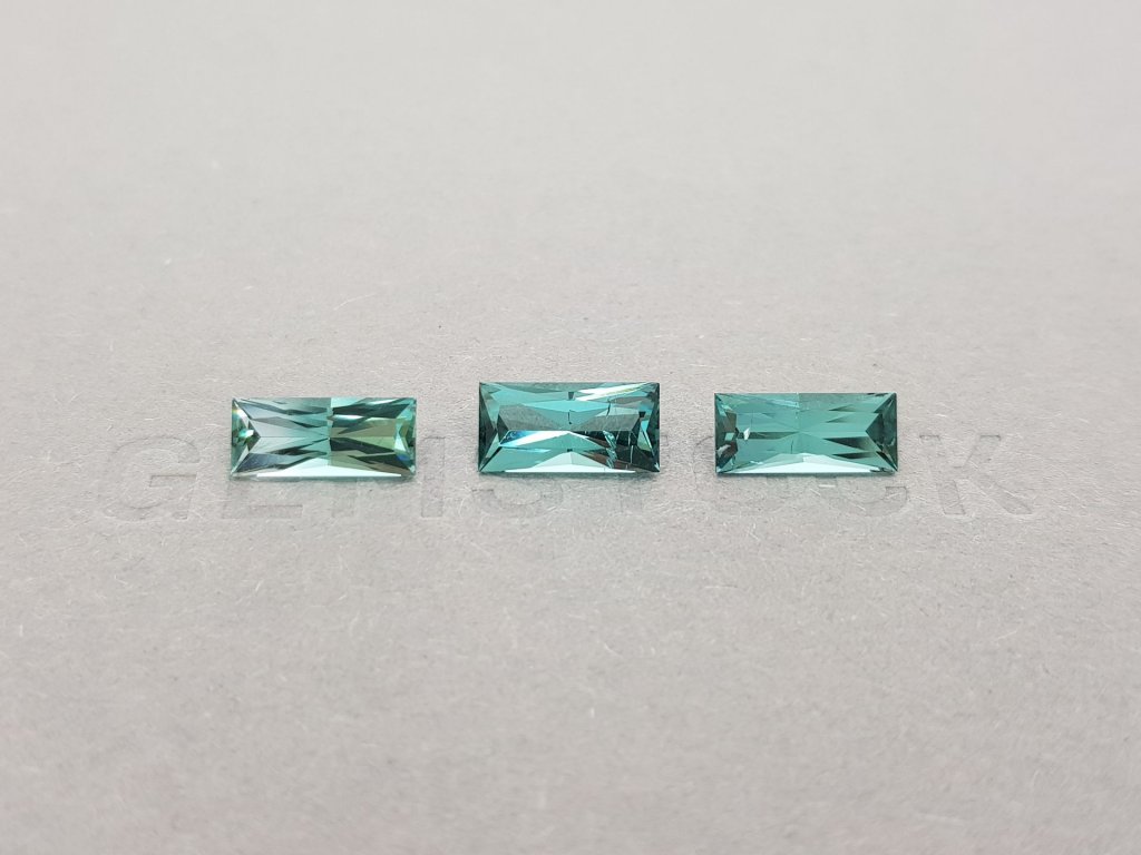 Set of Lagoon green Tourmalines 3.90 ct, Afghanistan, ICA Image №2