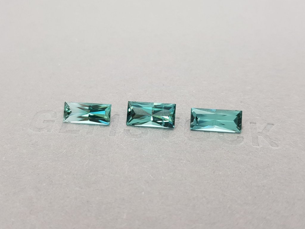Set of Lagoon green Tourmalines 3.90 ct, Afghanistan, ICA Image №4