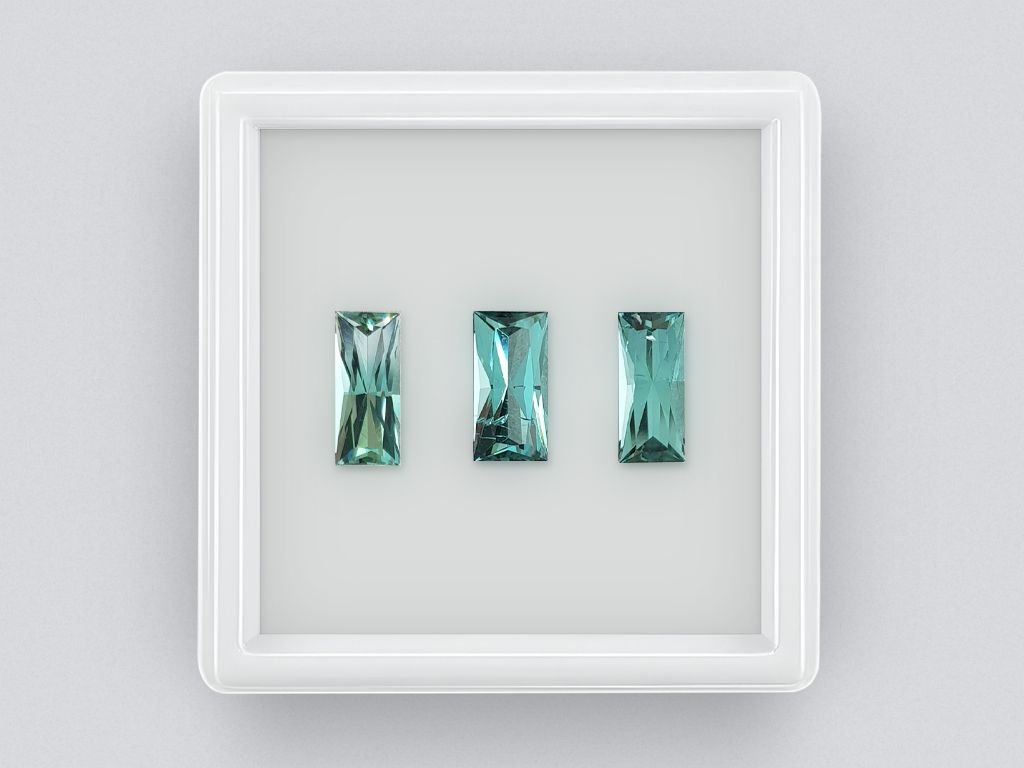 Set of Lagoon green Tourmalines 3.90 ct, Afghanistan, ICA Image №1
