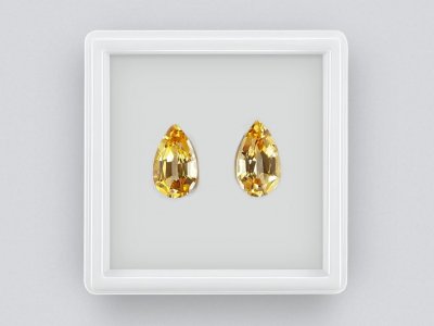 Pair of Imperial topazes 2.42 ct, Brazil photo