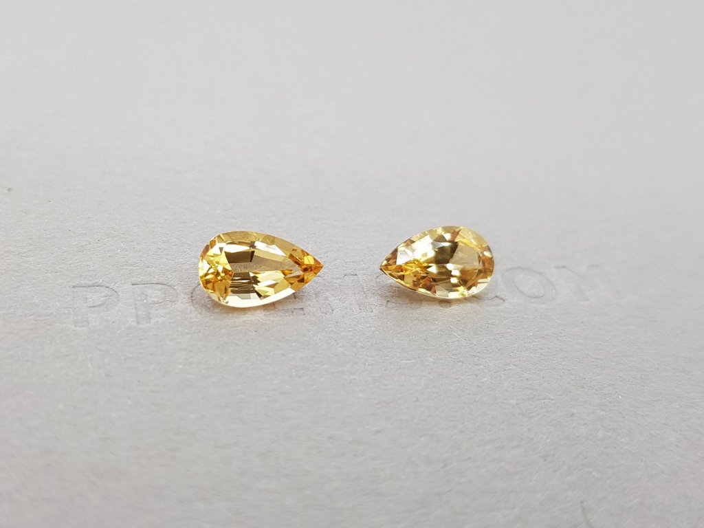 Pair of Imperial topazes 2.42 ct, Brazil Image №3